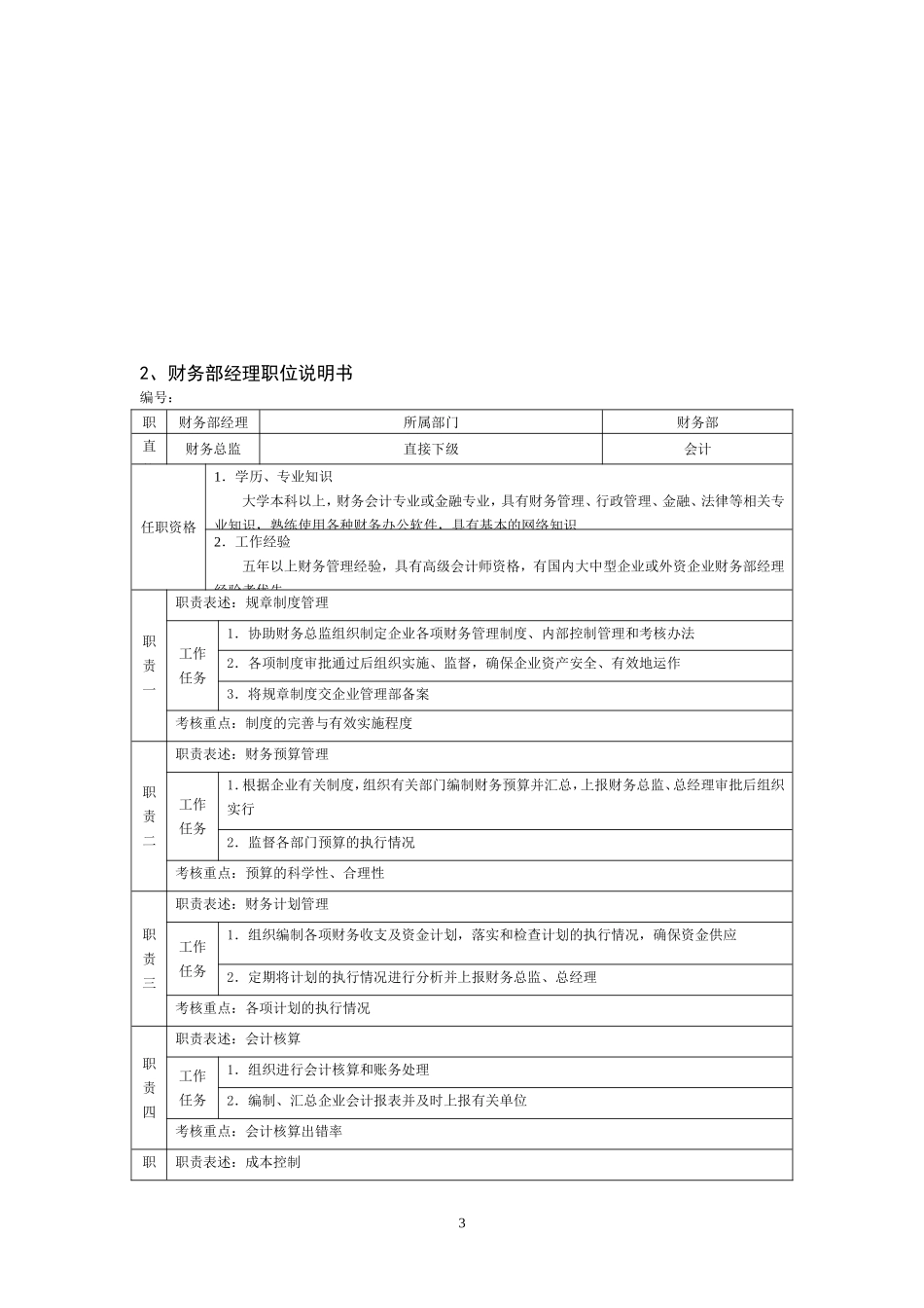 2025年人力资源制度：财务总监岗位说明书02.doc_第3页