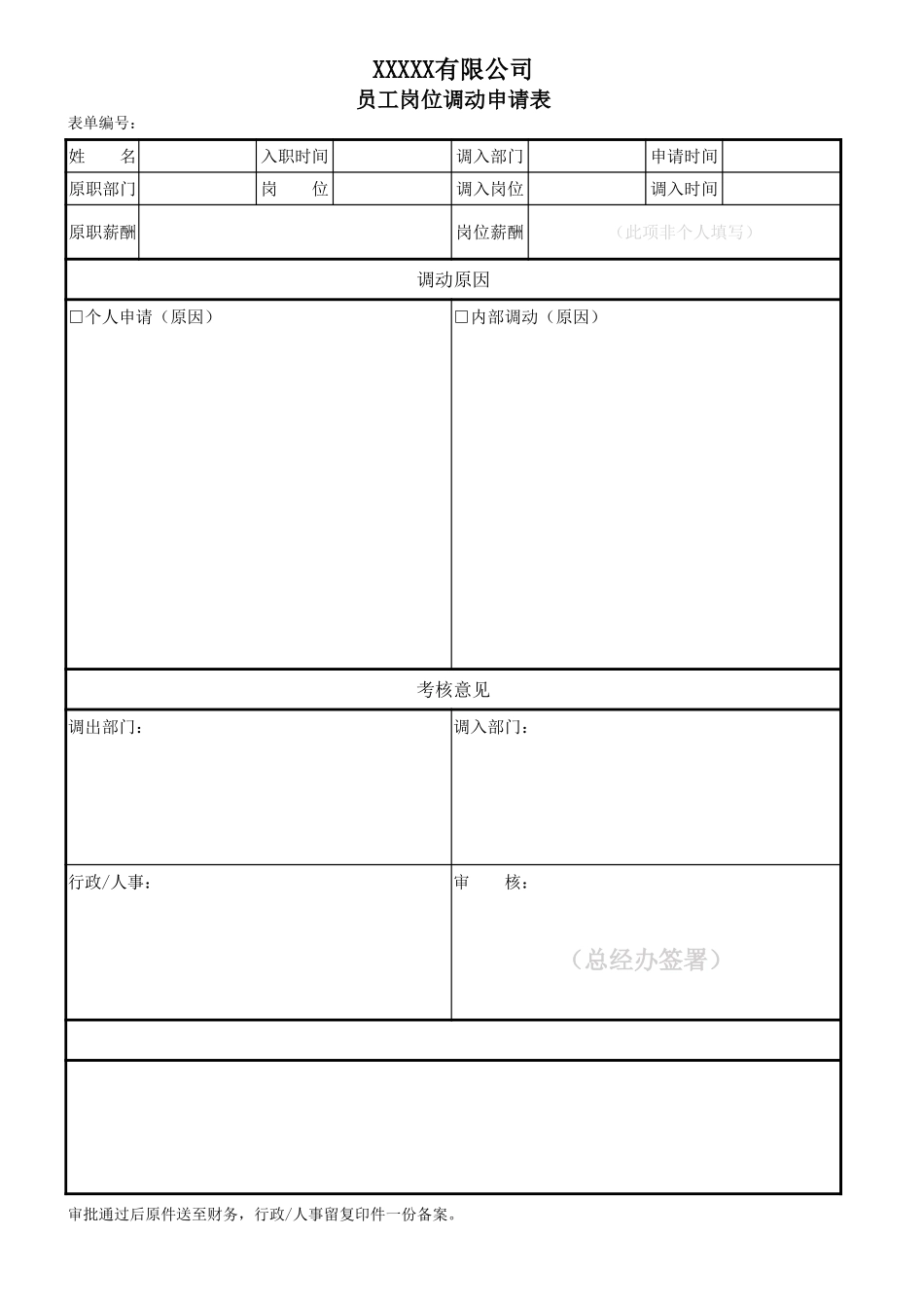 2025年人力资源制度：员工岗位调动申请单.xlsx_第1页