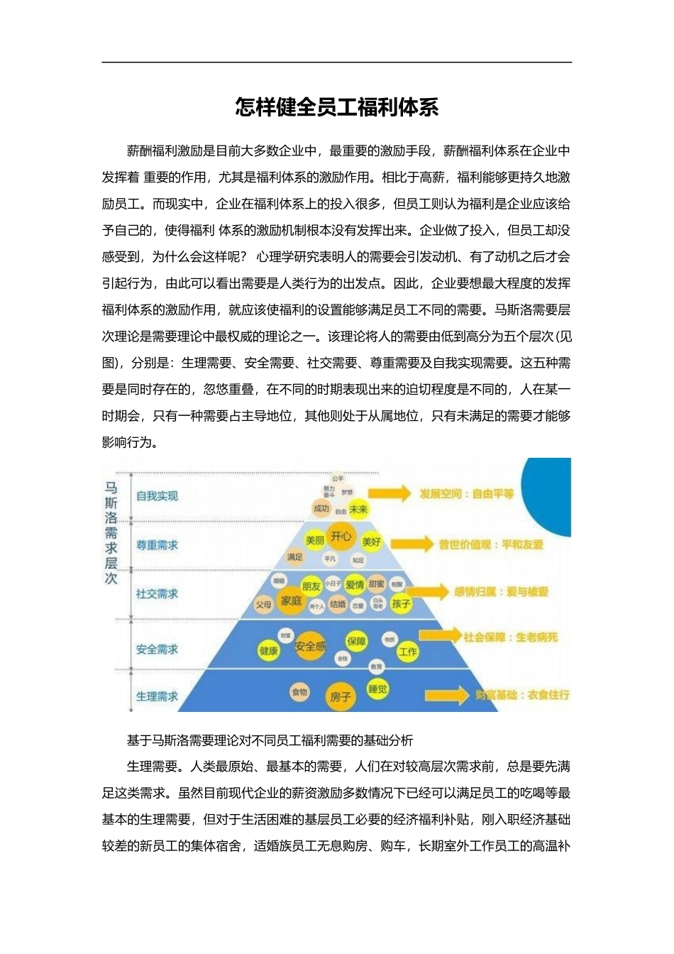 2025年人力资源制度：怎样健全员工福利体系.doc_第1页