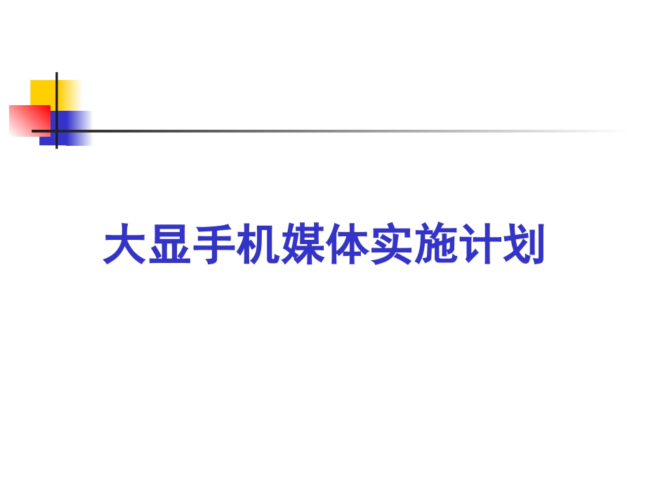 2025年销售技巧培训：大显手机媒体实施计划.ppt_第1页