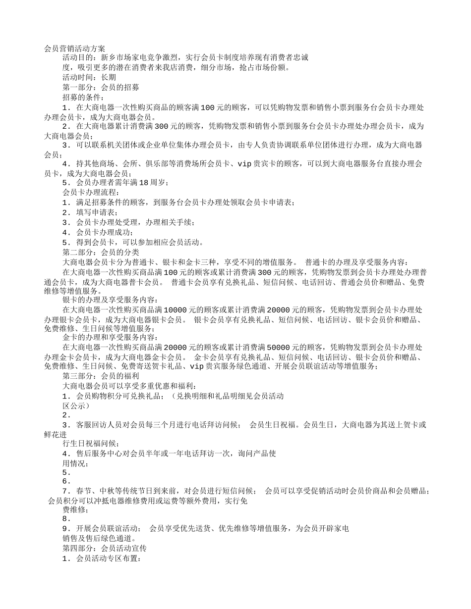 2025年销售技巧培训：会员营销活动方案.doc_第1页