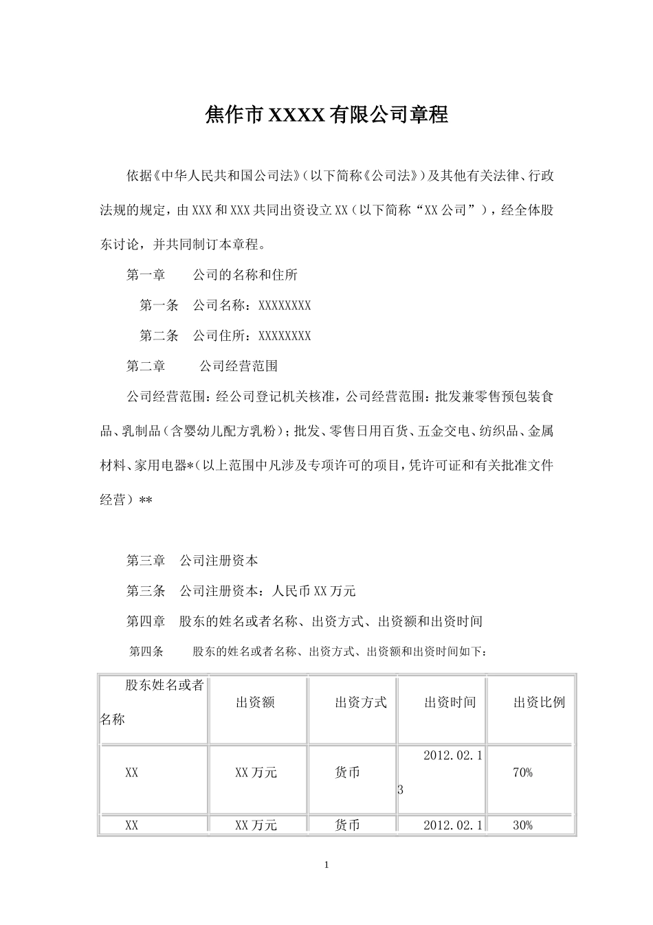 2025年销售技巧培训：两人有限公司章程范本.doc_第1页