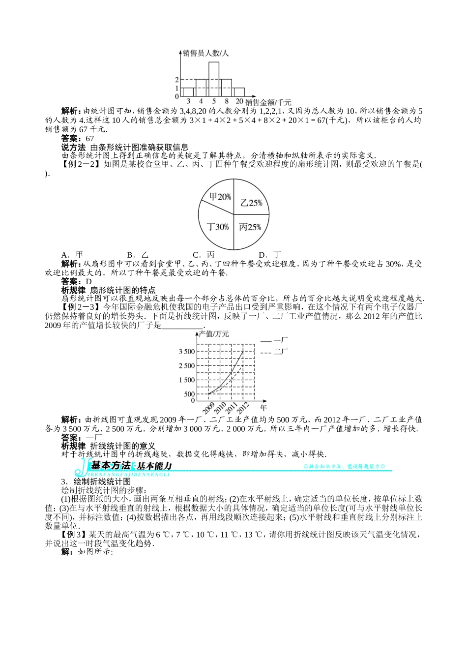 【七年级上册沪科版数学例题与讲解】5.3　用统计图描述数据.doc_第2页