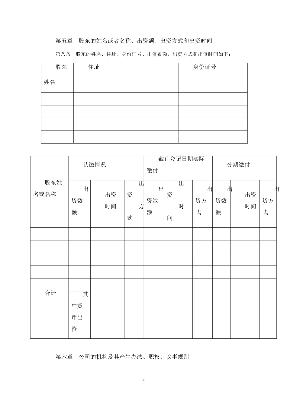 2025年销售技巧培训：有限公司章程 (1).doc_第2页