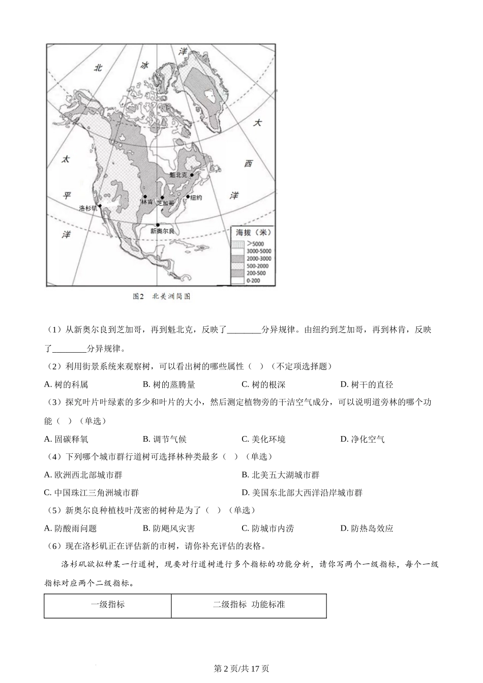 (官方发布)2024年高考地理试题（上海）（解析卷）.docx_第2页