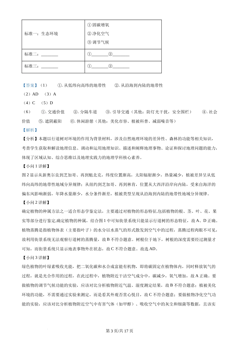 (官方发布)2024年高考地理试题（上海）（解析卷）.docx_第3页