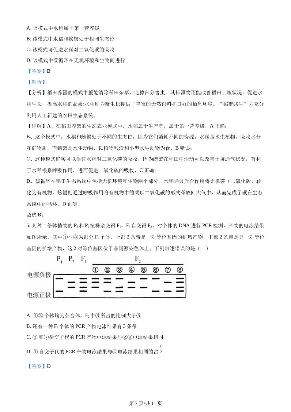 (官方发布)2024年高考生物真题（新课标）（解析卷）.docx_第3页