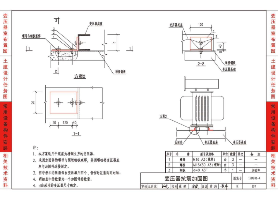 17D201-4图集_20-0.4kV及以下油浸变压器室布置及变配电所常用设备构件安装_201-213.pdf_第1页