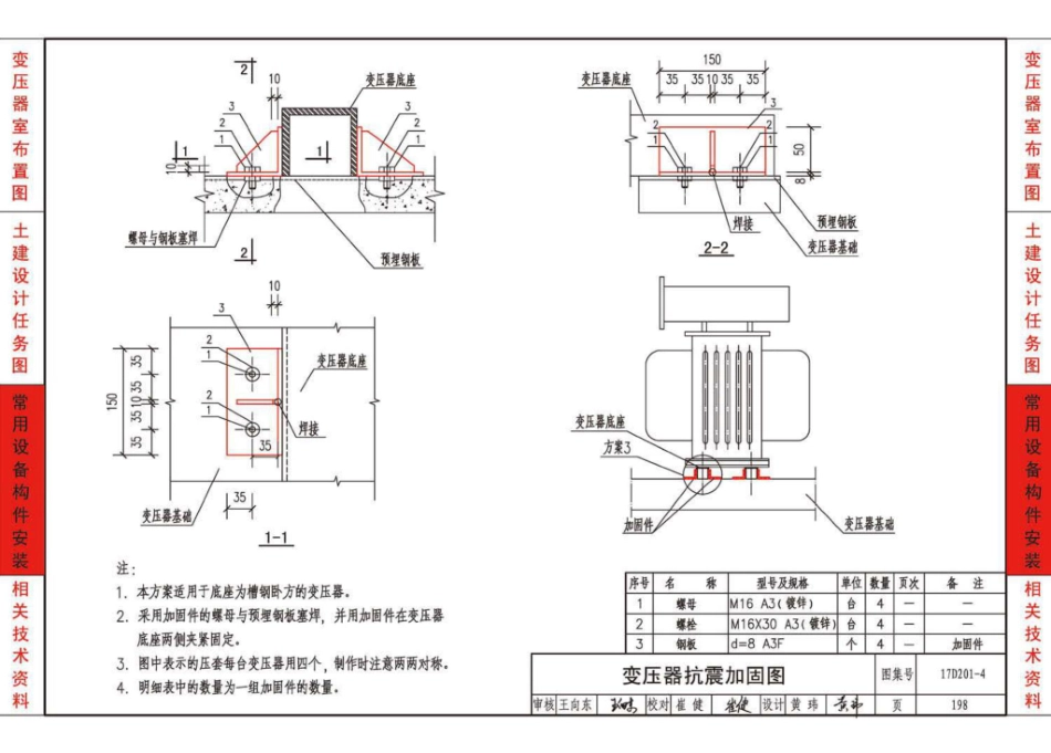 17D201-4图集_20-0.4kV及以下油浸变压器室布置及变配电所常用设备构件安装_201-213.pdf_第2页