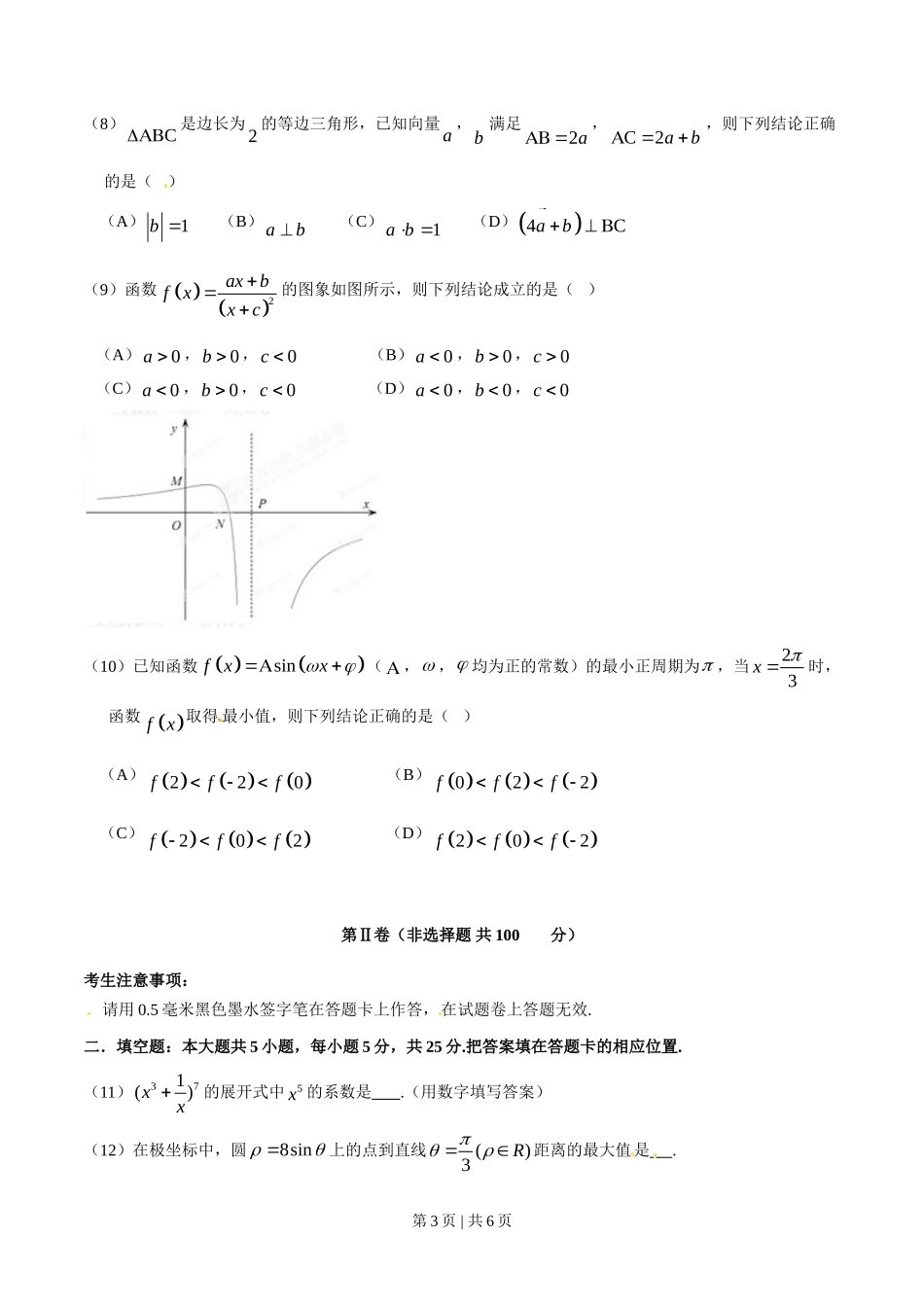 （官方发布）2015年高考数学真题（理）（安徽）（空白卷）.doc_第3页