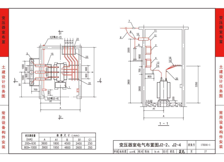 17D201-1 35／0.4kV附设式油浸变压器室布置_31-60.pdf_第1页