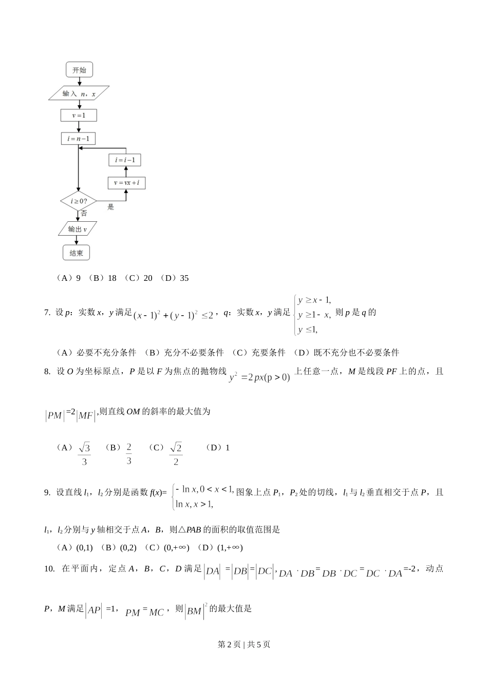 （官方发布）2016年高考数学真题（理）（四川）（空白卷）.doc_第2页