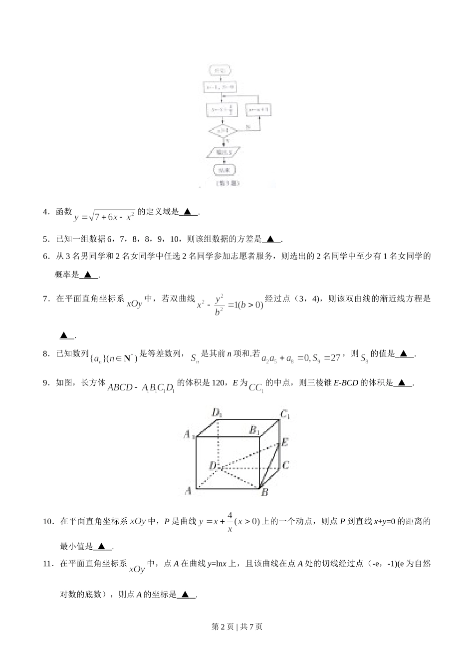 （官方发布）2019年高考数学真题（江苏）（空白卷）.doc_第2页