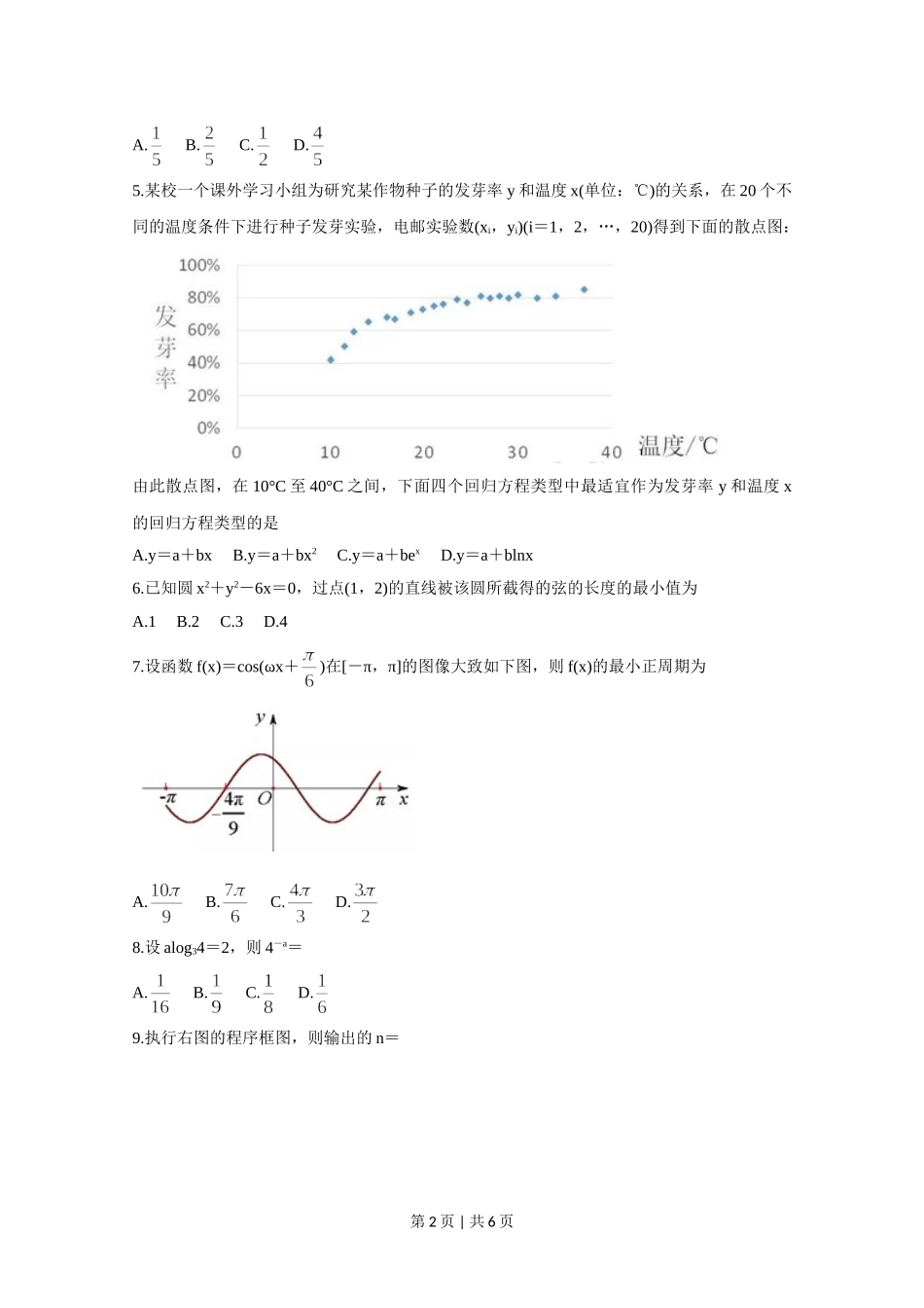 （官方发布）2020年高考数学真题（文）（新课标Ⅰ）（空白卷）.doc_第2页