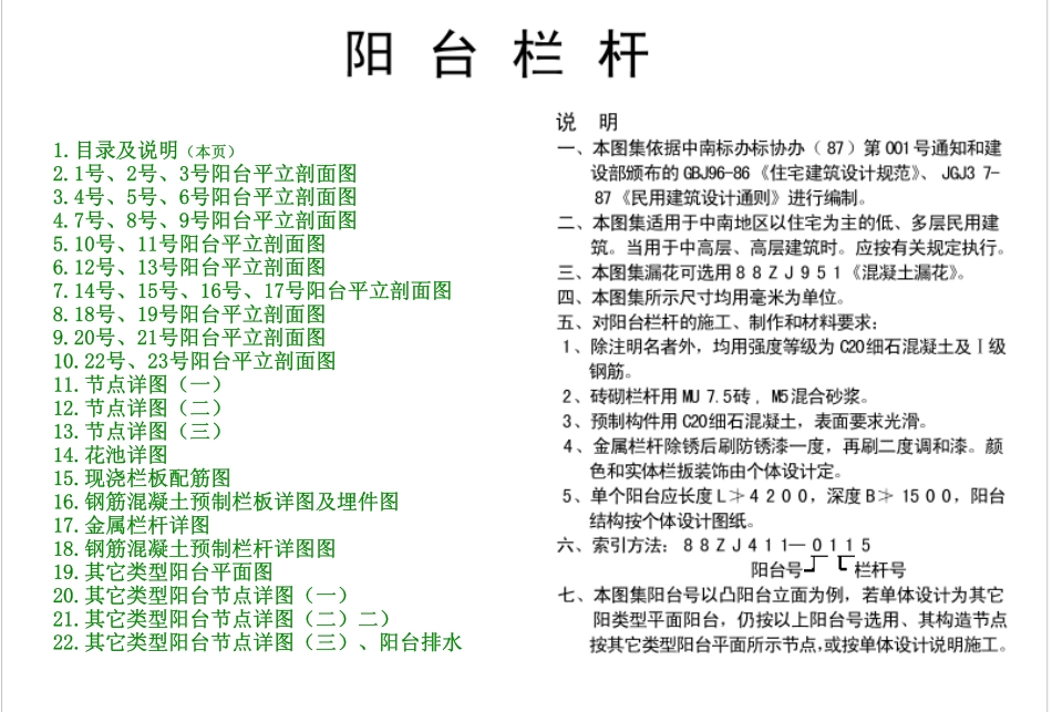 规范标准整理：88ZJ411 阳台栏杆.pdf_第1页