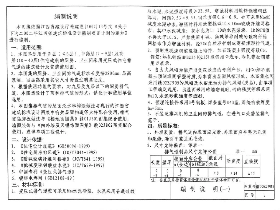 规范标准整理：赣03ZJ903 住宅厨房卫生间变压式II型排气道.pdf_第3页