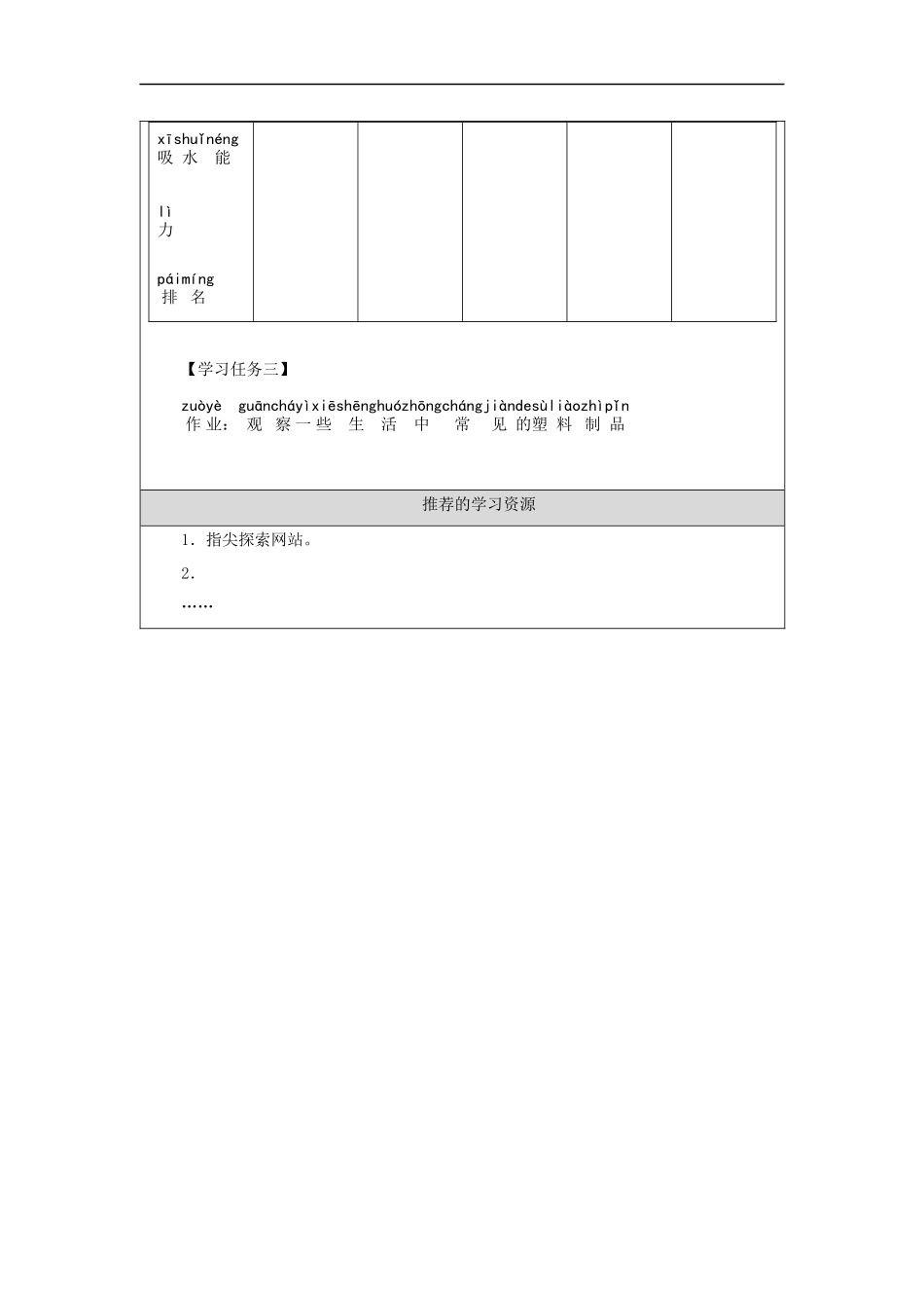 【湘科版科学一年级上册学习任务单】纸-3学习任务单.docx_第2页