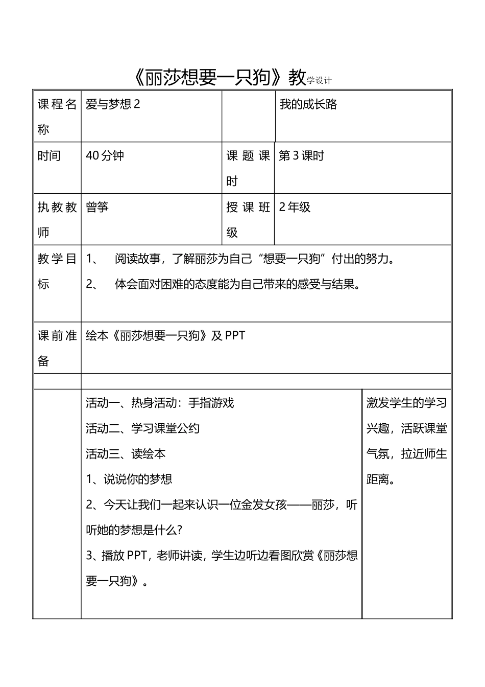 2025年最新儿童绘本故事：123 丽莎想要一只狗.doc_第1页