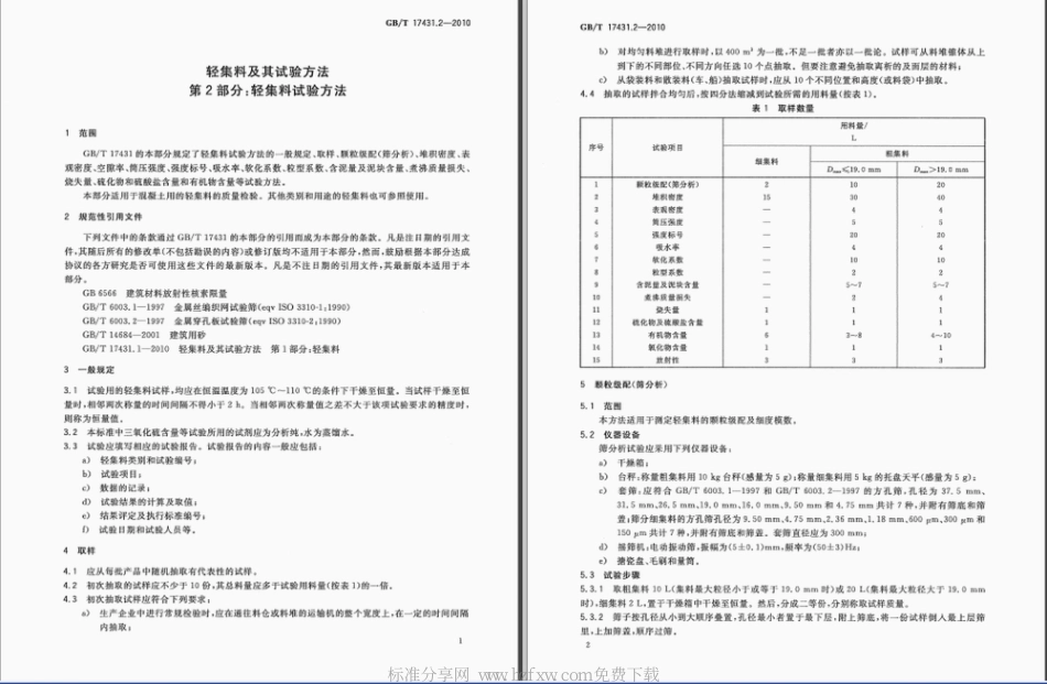 GBT17431.2-2010 轻集料及其试验方法 第2部分：轻集料试验方法.pdf_第2页