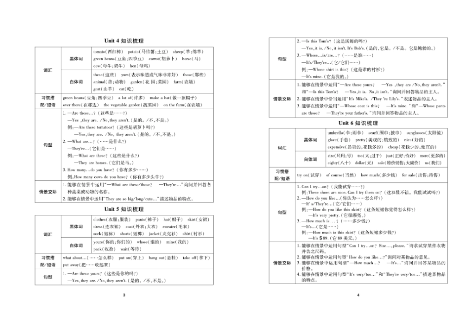 【人教版英语4年级下册】名校闯关梳理卷 英语4年级下 PEP （学用）.pdf_第2页