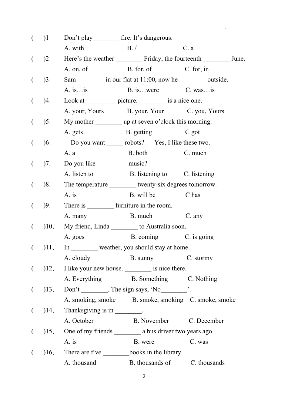 【绿标毕业考】上海五年级第二学期英语期末真题卷一（含答案）.pdf_第3页