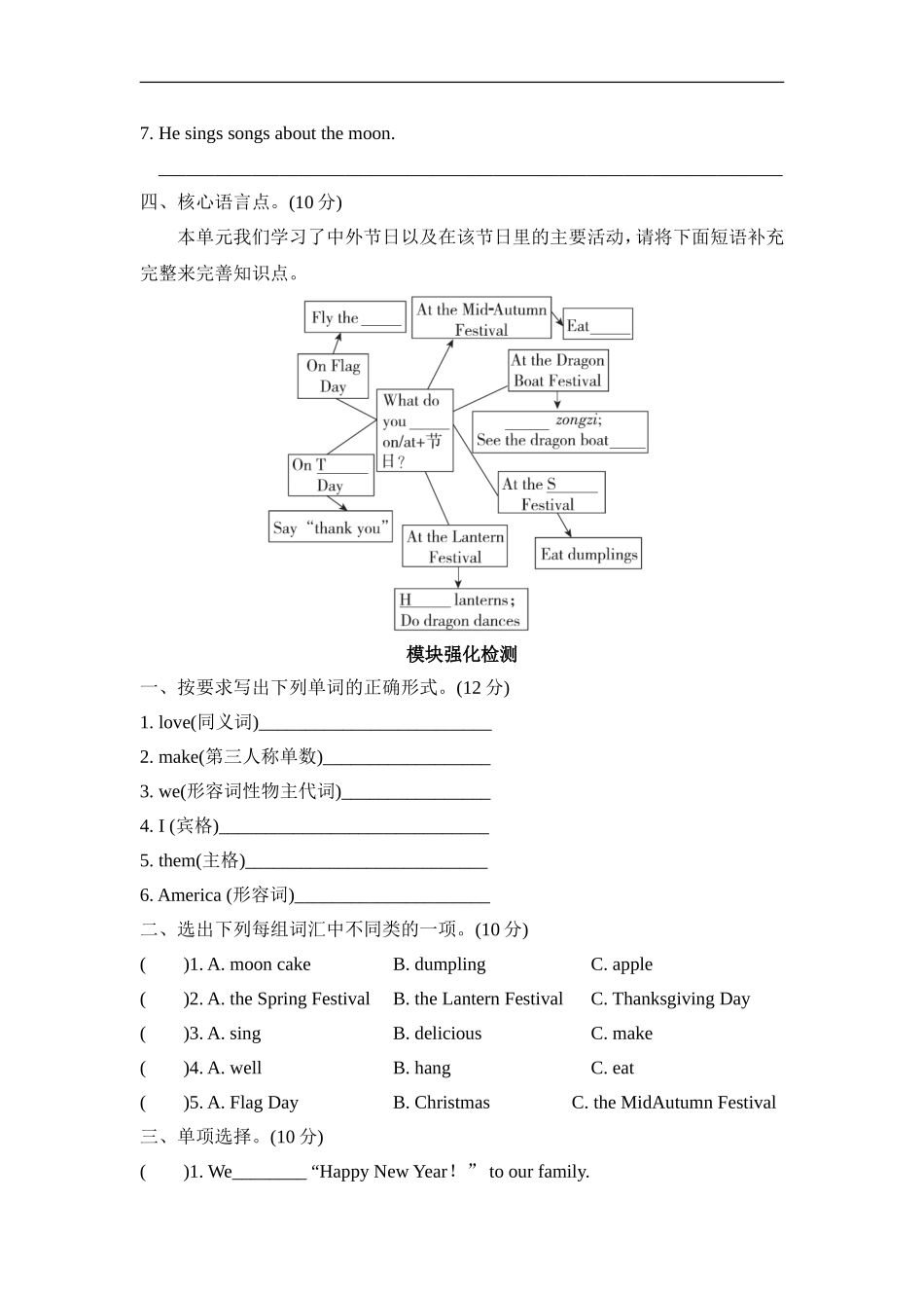 【外研版英语六年级上册期末复习资料】Module4 模块知识梳理卷.doc_第2页