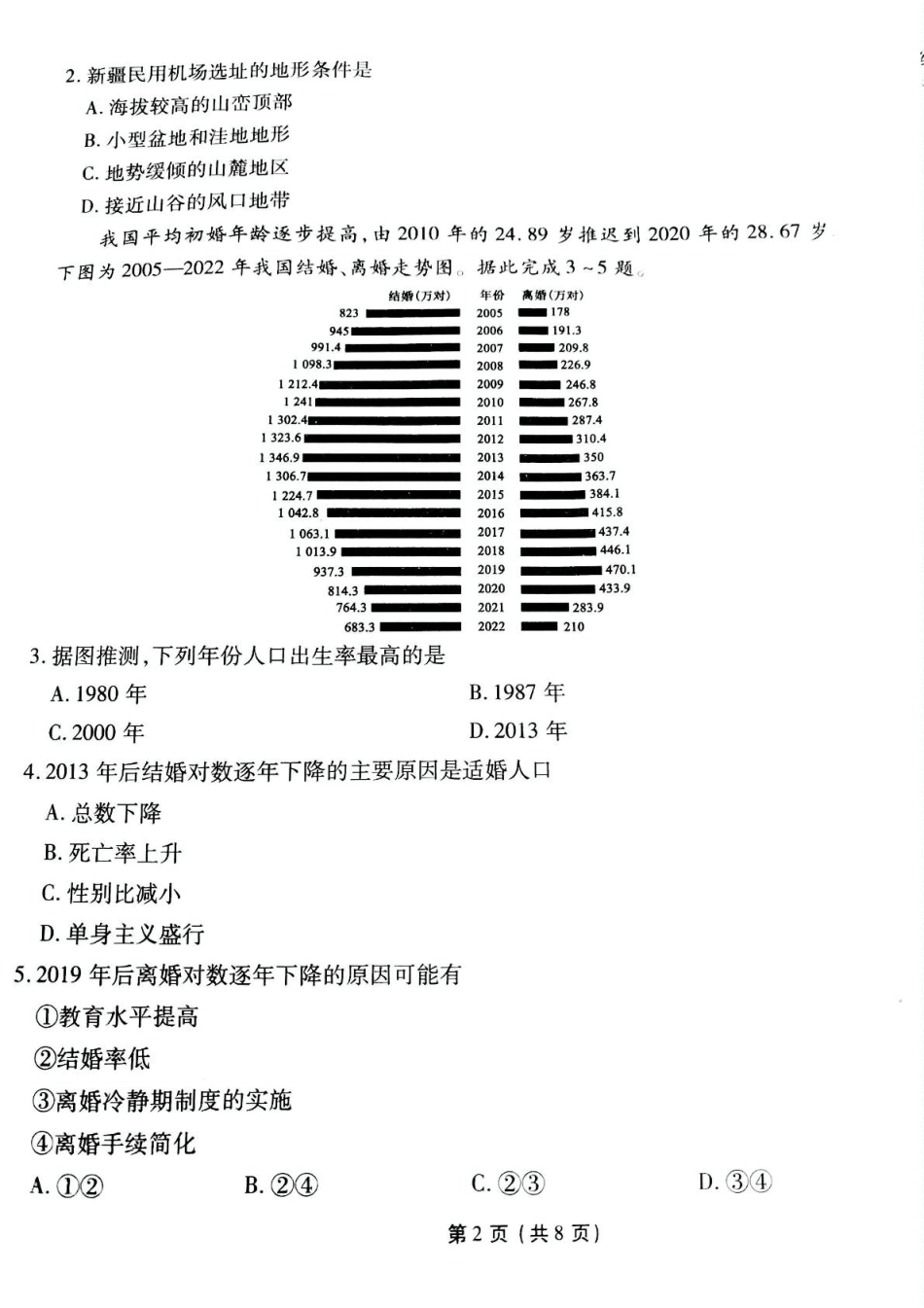 衡水金卷先享调研2025年普通高等学校招生全国统一考试模拟试题（一）地理试题.pdf_第2页