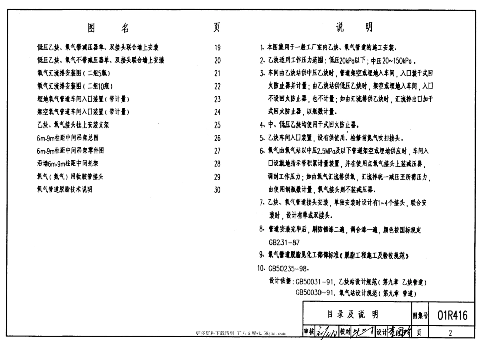 01R416 室内动力管道装置安装-乙炔氧气管道.pdf_第2页