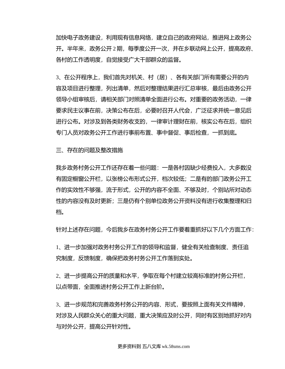 乡镇政务公开自查工作及成效报告.docx_第2页