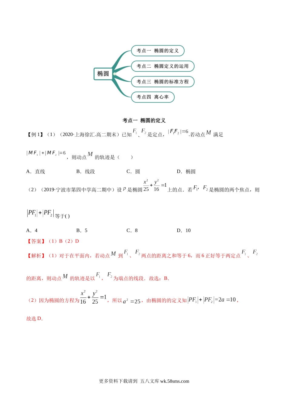 高二数学新教材选择性必修第一册-人教A版-3.1.1 椭圆第一课时精讲解析版.docx_第2页