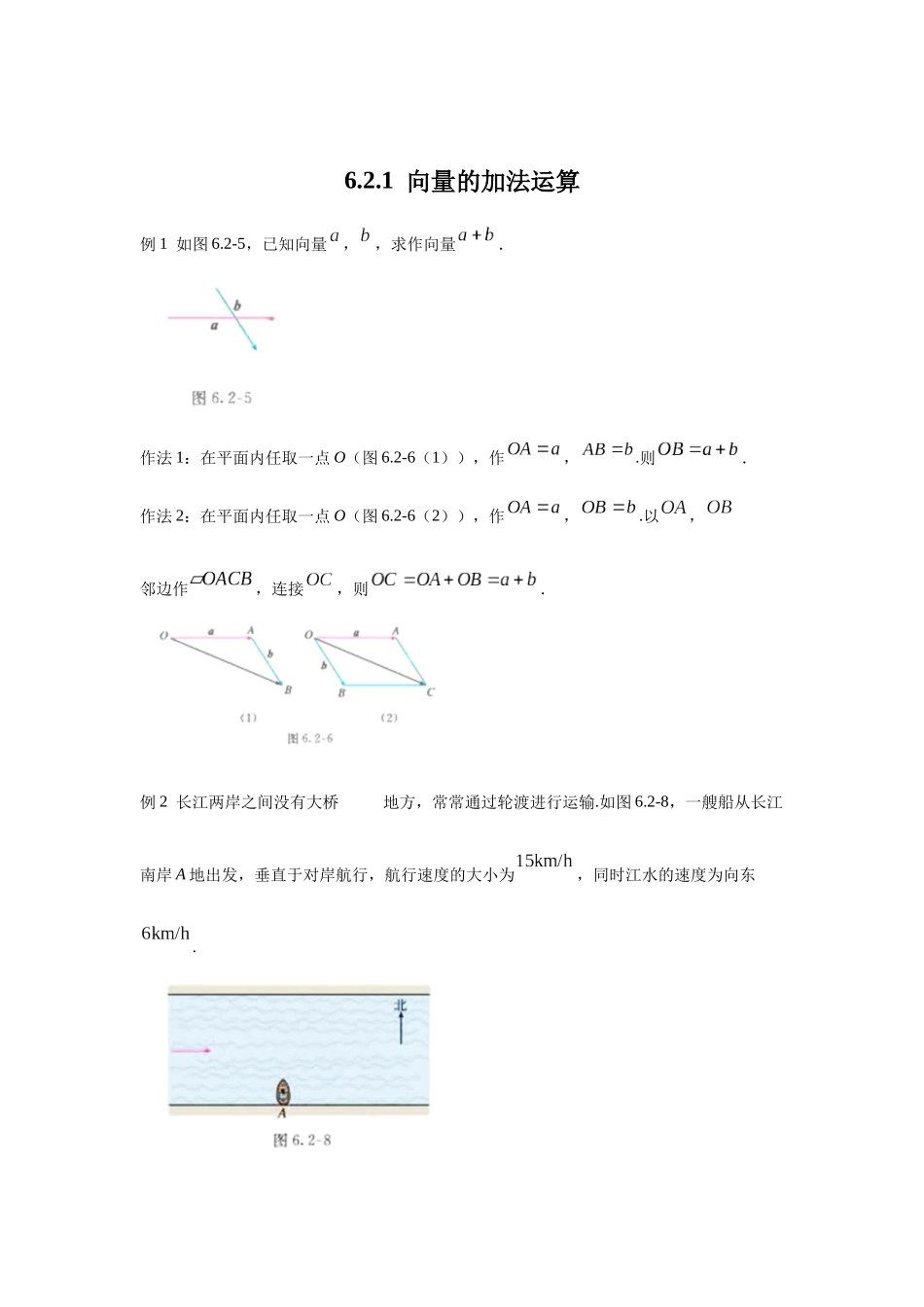 高中数学_人教A版2025年新教材课后习题_6.2.1  向量的加法运算_含解析答案.docx_第1页