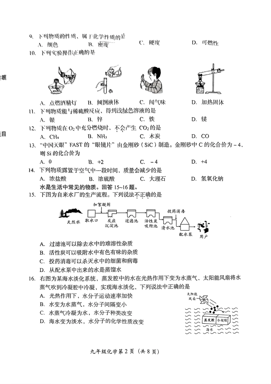 2024北京房山初三二模化学.pdf_第2页