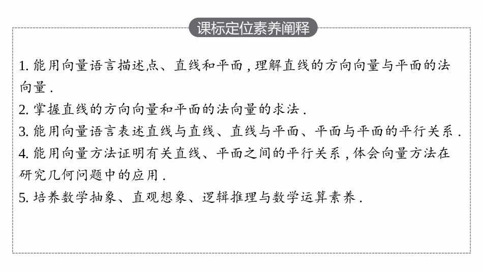高中同步测控优化设计数学1.4.1　第1课时　用空间向量研究直线、平面的平行关系.pptx_第3页
