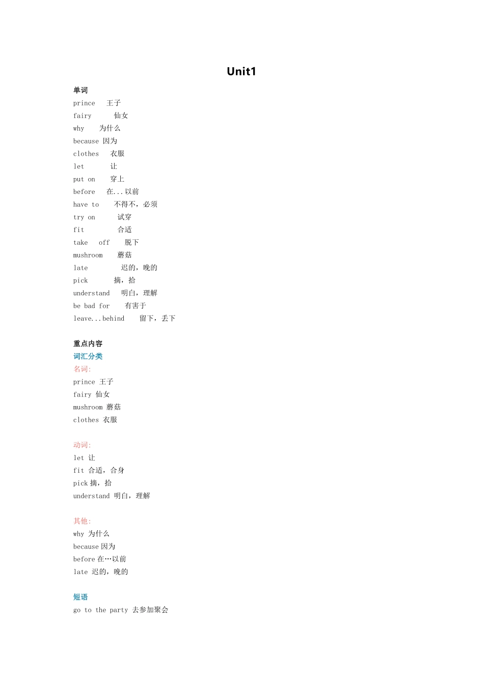 【译林版英语小学五年级下册】 Unit1 知识点梳理.pdf_第1页