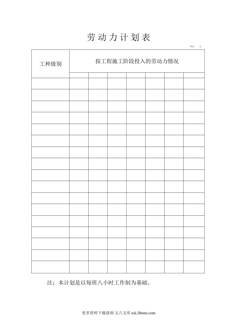 劳 动 力 计 划 表.doc_第1页