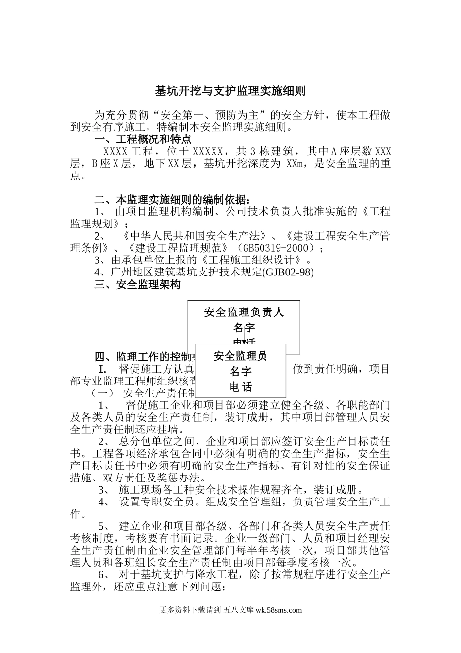 基坑开挖与支护监理实施细则.doc_第1页