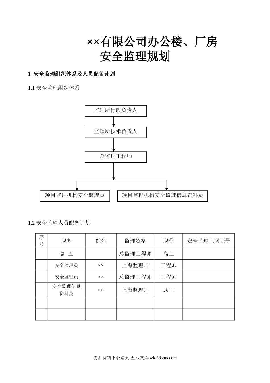 某公司办公楼、厂房安全监理规划.doc_第1页