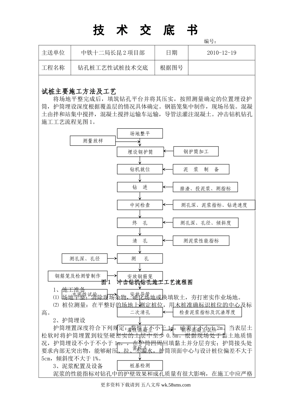 钻孔桩工艺性试桩技术交底.doc_第1页