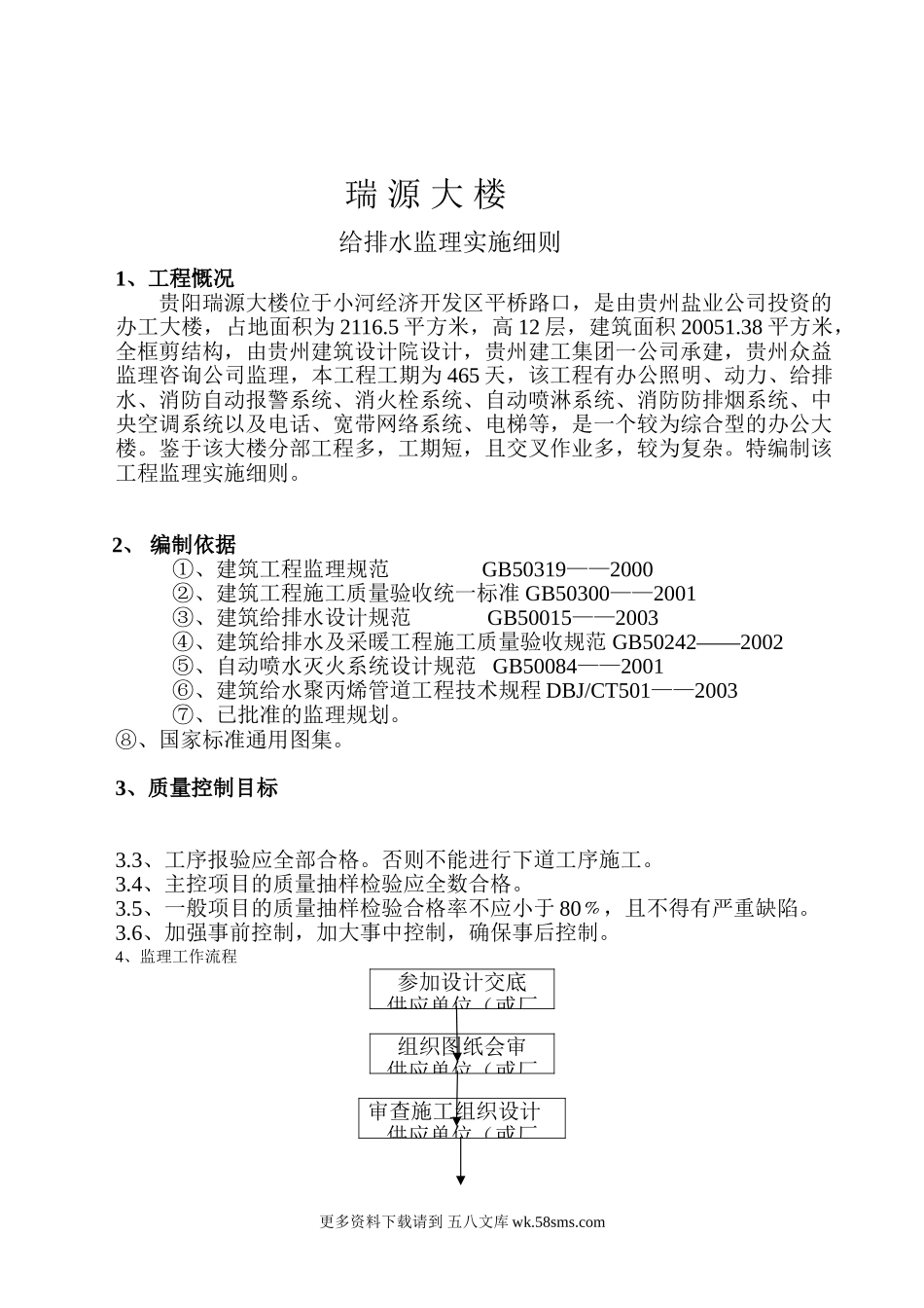 贵阳瑞园大楼给排水实施细则.doc_第1页