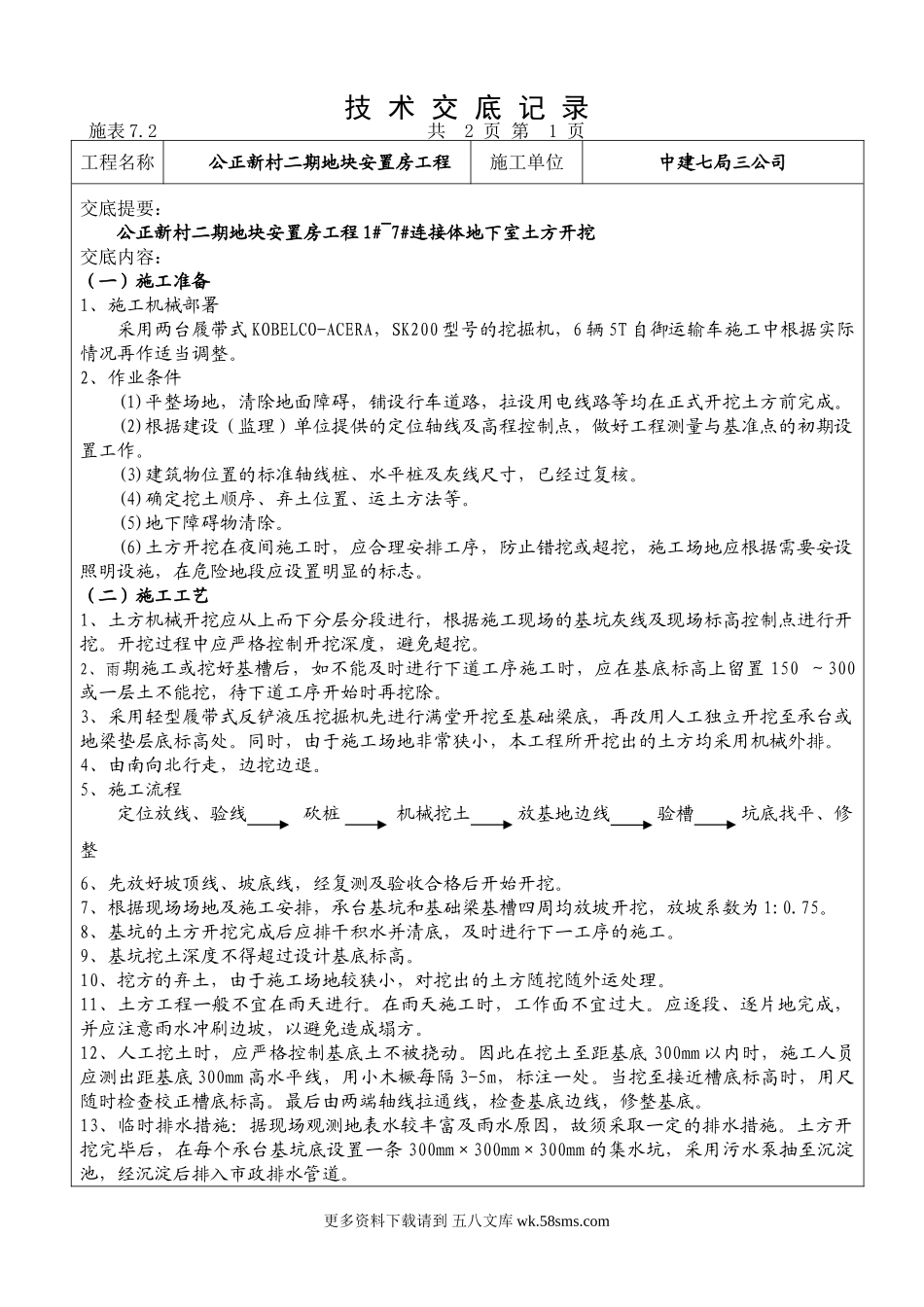 地下室土方开挖工程技术交底.doc_第1页