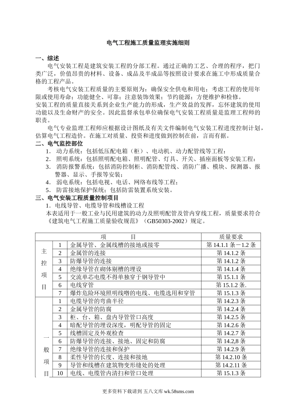电气工程施工质量监理实施细则.doc_第1页