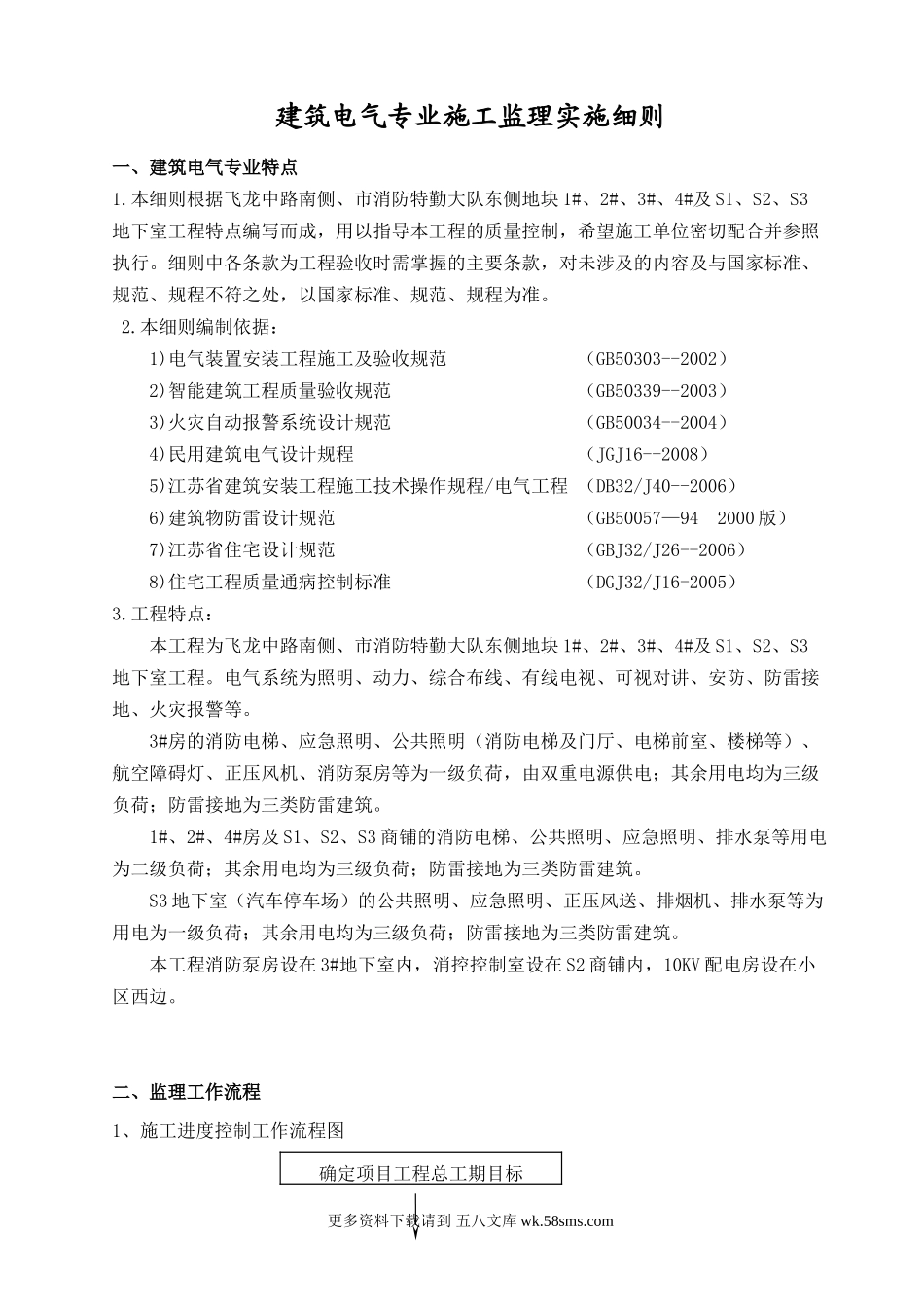 建筑电气专业施工监理实施细则.doc_第1页
