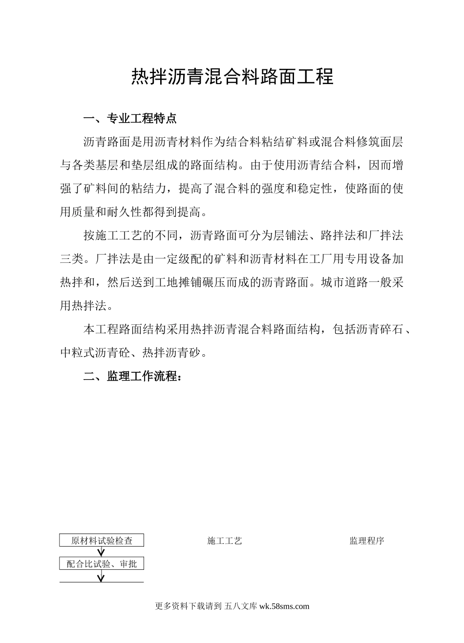 热拌沥青混合料路面工程监理实施细则.doc_第1页