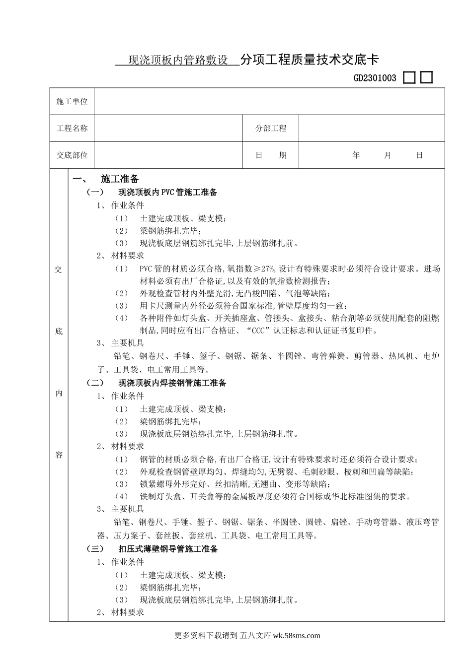 02现浇顶板内管路敷设工程.doc_第1页