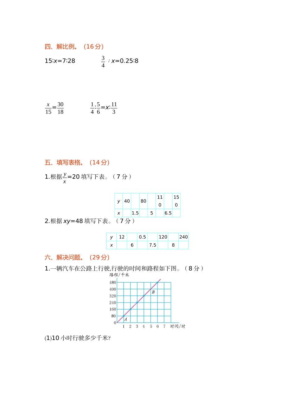 【北师大数学小学六年级下册】第4单元 第四单元测试卷（1）.docx_第2页