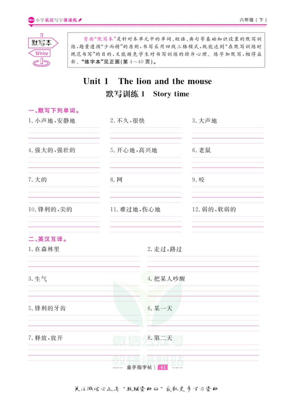 金手指字帖六年级下册英语译林版 反面.pdf_第2页