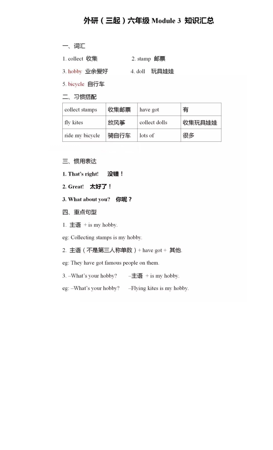 外研版(三年级起点)英语六年级上册重点知识汇总.pdf_第3页