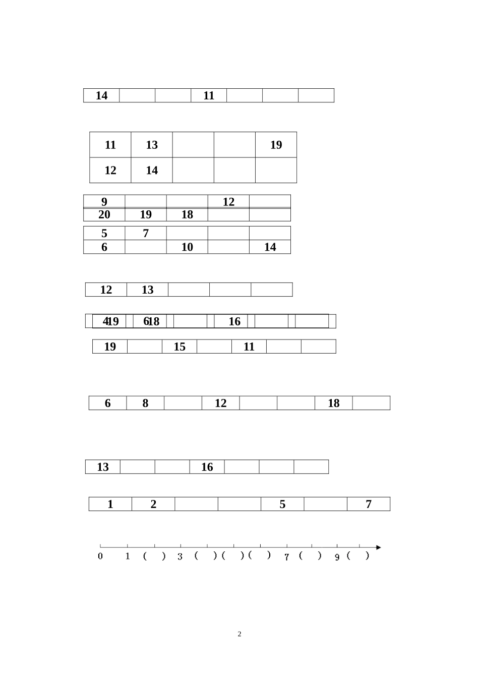 西师版数学一年级上册综合复习题.doc_第2页