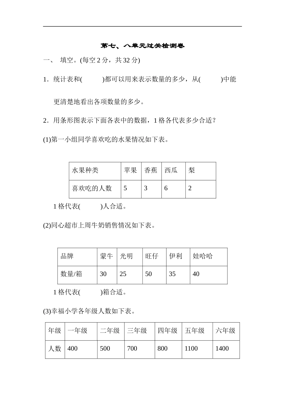 人教版四年级数学上册单元测试试卷-第8单元-数学广角+答案-第七、八单元过关检测卷.docx_第1页