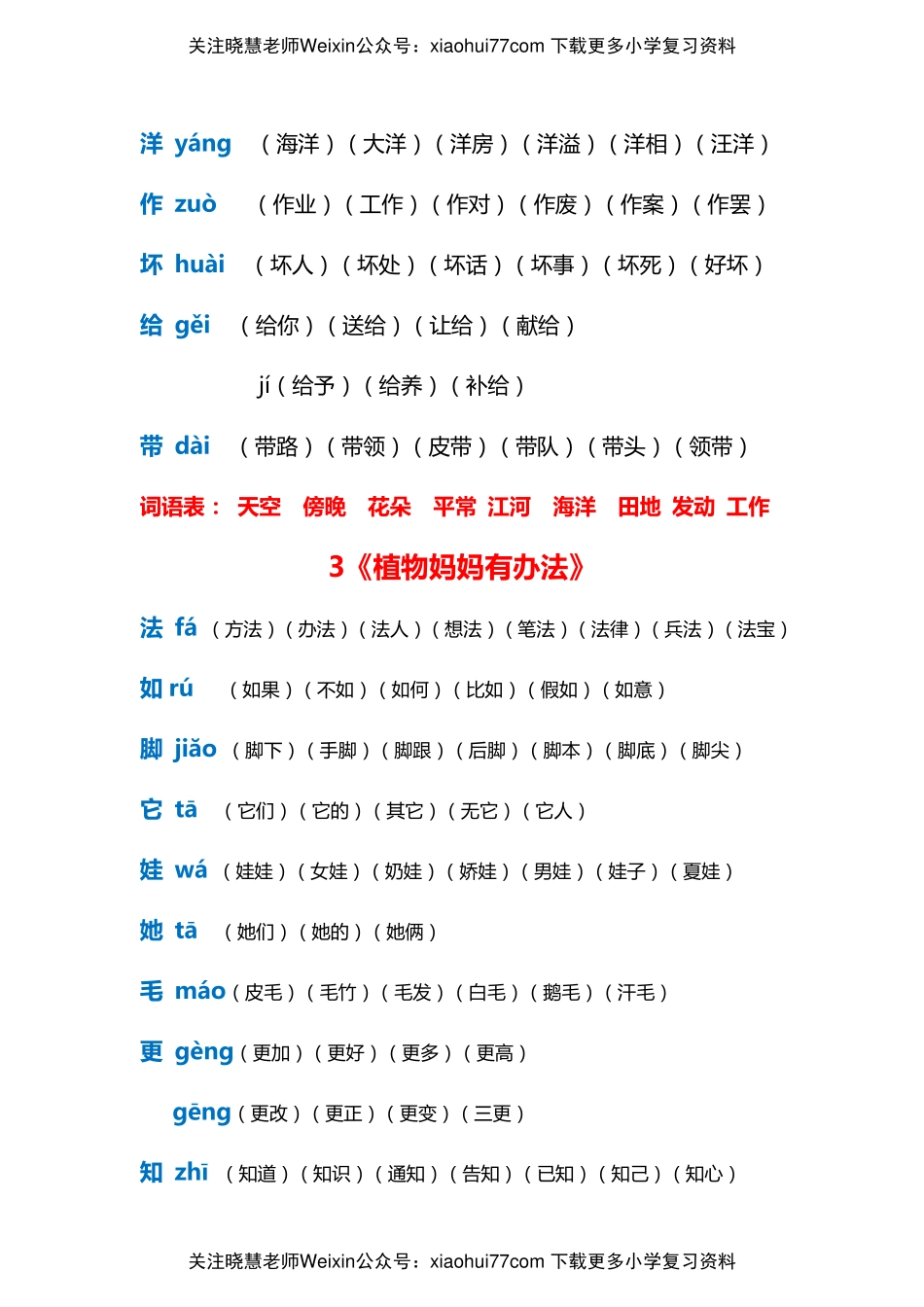 部编版二年级语文上册生字拼音组词.pdf_第2页